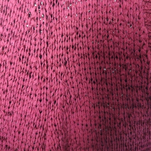 Lauren Ralph Lauren Dark Red Loose Knit Button Front Cardigan - Picture 3 of 5